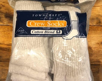 Lot de 6 paires de chaussettes JC Penney Towncraft 7 1/2-12 en coton mélangé NIP Vtg Gris