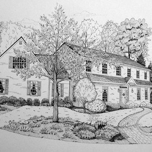 Custom Pen & Ink Portrait of a HOME