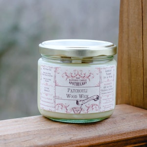Patchouli Soy Candle, Essential Oil Candle, Double Wood Wick 11.5 oz, Soy Wax Woodwick, Handmade by The Natural Choice Apothecary