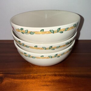 Birdhouse Thomson Pottery Vtg Coupe Soup Cereal Bowls 3 Cottagecore Farmhouse
