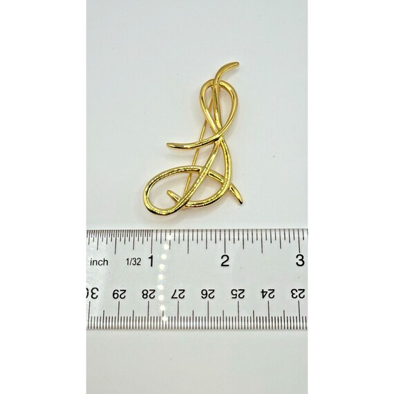 Vintage Cursive Script Initial Letter S Gold Tone… - image 4
