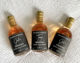 Minimalist Bourbon Label, Groomsman Proposal, Customizable Whiskey Bottle (Printable Instant Download)