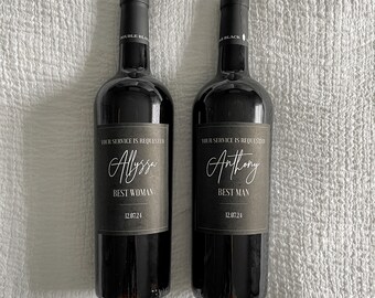 Best Man Best Woman Wine Label, Minimalist Proposal (Digital Download)