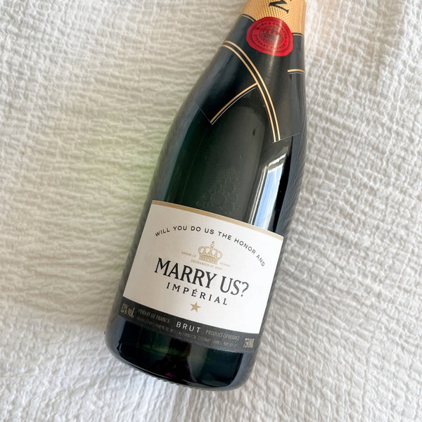 Moët & Chandon Officiant Marry Us Champagne Label, Téléchargement instantané imprimable, Étiquette de vin moderne, Étiquette de champagne de vin de mariage