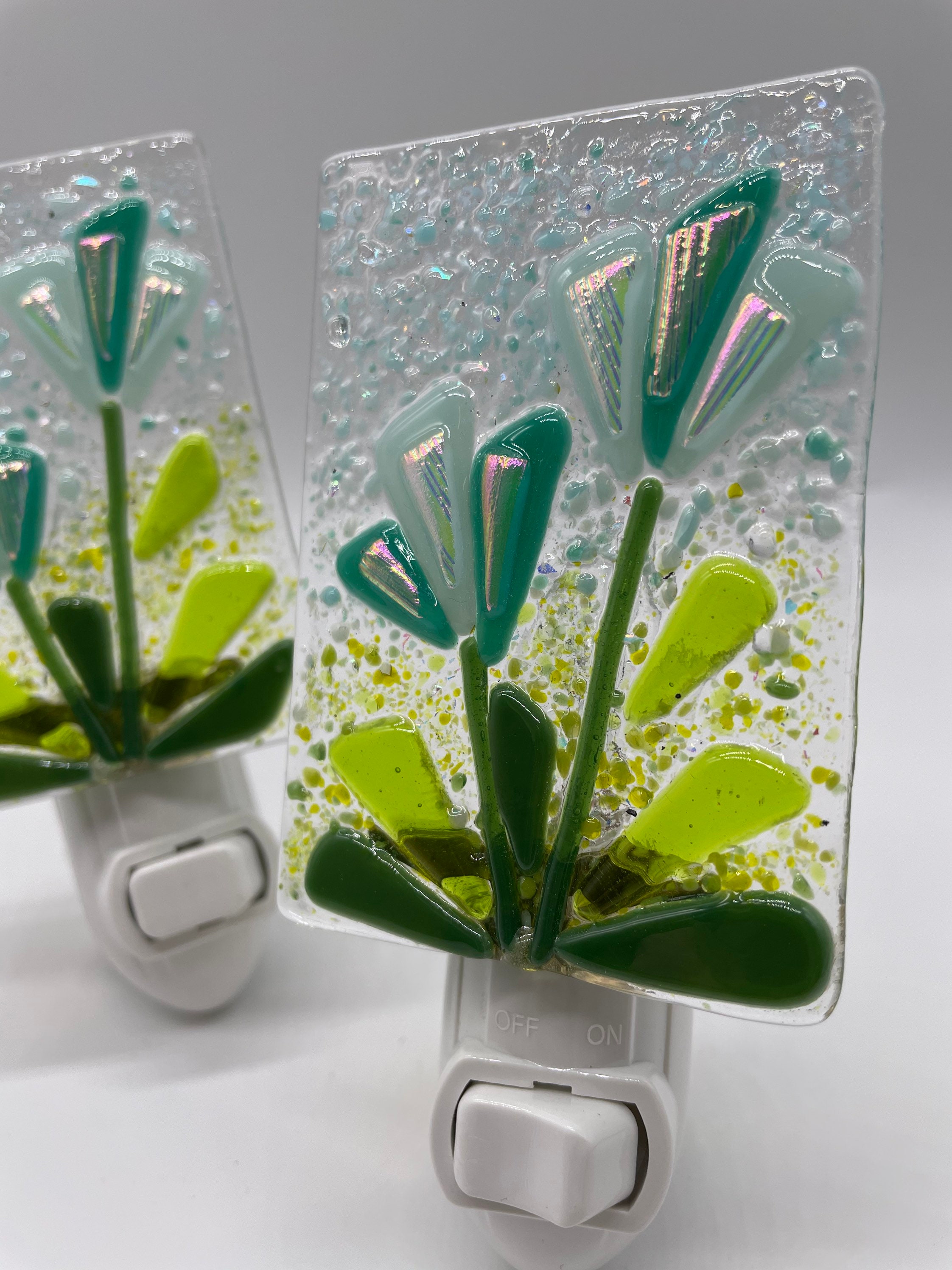 Flower Night Light Teal Etsy