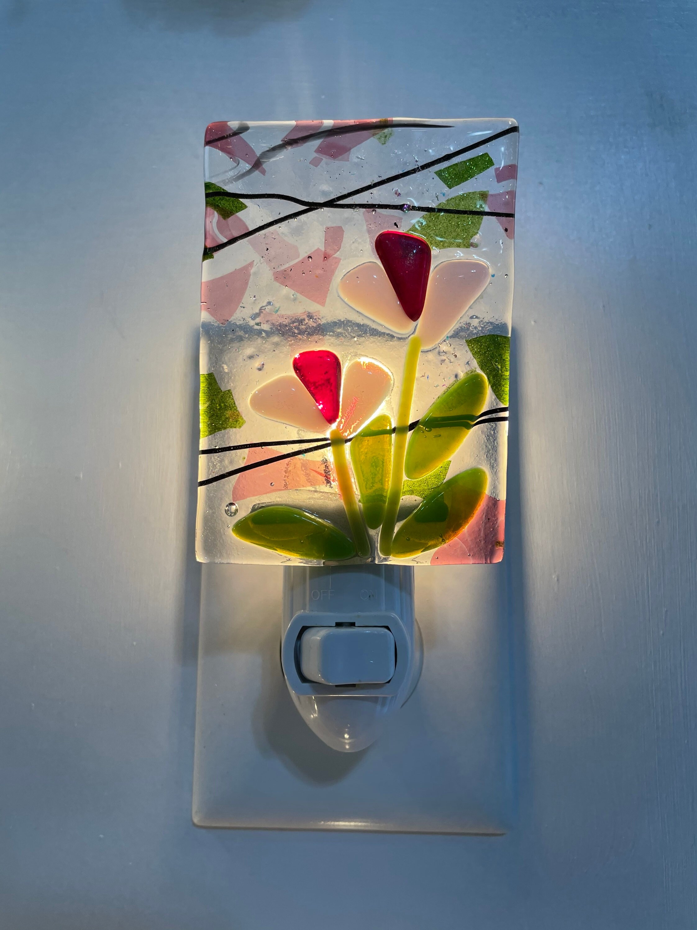 Bling Pink Flower Night Light Etsy