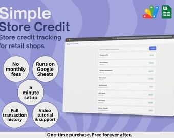 Einfacher Shop Gutschrift | Google Sheets Bonbon-Tracker | Kreditsystem für kleine Unternehmen | Kredit-Manager für den Handel