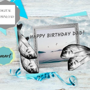 Tarjeta de cumpleaños imprimible para papá, descarga instantánea de 7x5 pulgadas