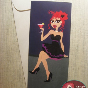 Cosmopolitan Cocktail Coquette Blank Greeting Card