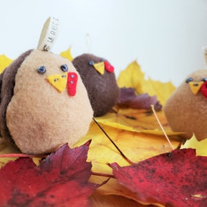 Tom Turkey Tweet Thanksgiving Ornament, Handmade Felt Turkey Ornament, Wild Turkey Ornament