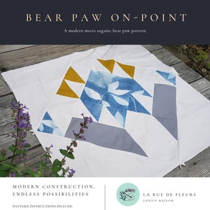 Modern Bear Paw Quilt Pattern: Scrap Friendly Throw or Wall Hanging (PDF)