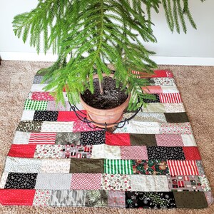 Handgemaakte vintage kerstboomrok met print: 40 gewatteerd kerstdecor