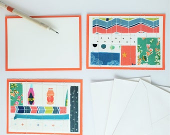 Handmade Quilt Cards: Fabric Stitched Note Card Set