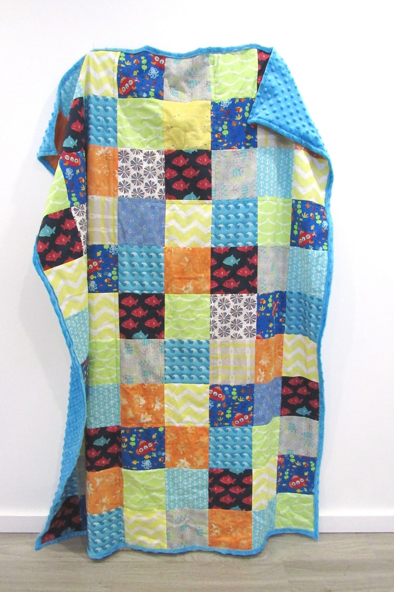 minky patchwork blanket