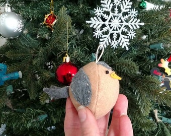 Tweet Bird Ornament (Chickadee), Felt Bird Ornament, Felt Cardinal Bird Ornament, Felt Bird Mobile, Bird Nursery Decor, Christmas Ornament