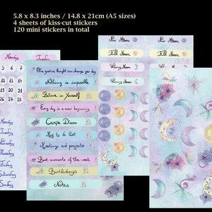 Moon Phases Moon Stickers Galaxy Stickers Bujo Stickers Planner Stickers 