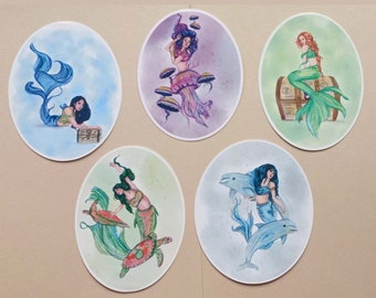 mermaids stickers set, mermaids die-cut stickers bundle, mermaids stickers pack mermaids laptop stickers, mermaids die-cut sticker