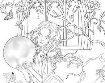 Lineart Gothic Coloring Page | Etsy
