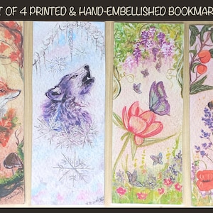 seasons bookmarks set, nature bookmarks, seasons printed bookmarks, printed bookmarks set, book lovers gift, bookmarks, bookmark set