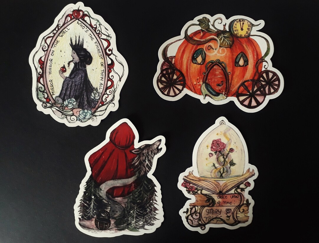 Fairy Tales Stickers Bundle, Cinderella Sticker, Beauty and the Beast ...