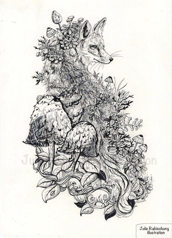 Fox Flower Drawing 🦊 37+ Easy Cute Fox Drawing Ideas Draw In Fun