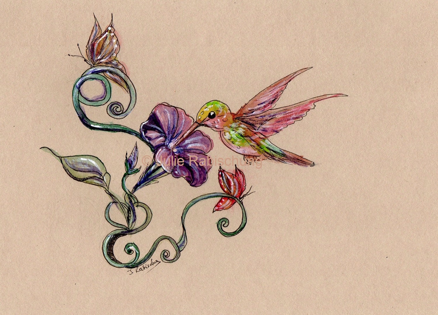 Hummingbird Tattoo Designtattoo Flashtattoo - Etsy
