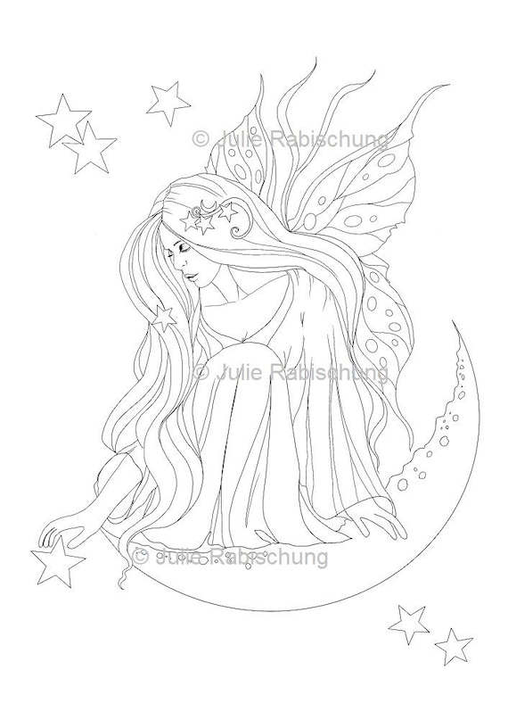 Advanced Fairy Coloring Pages Moon Coloring Pages