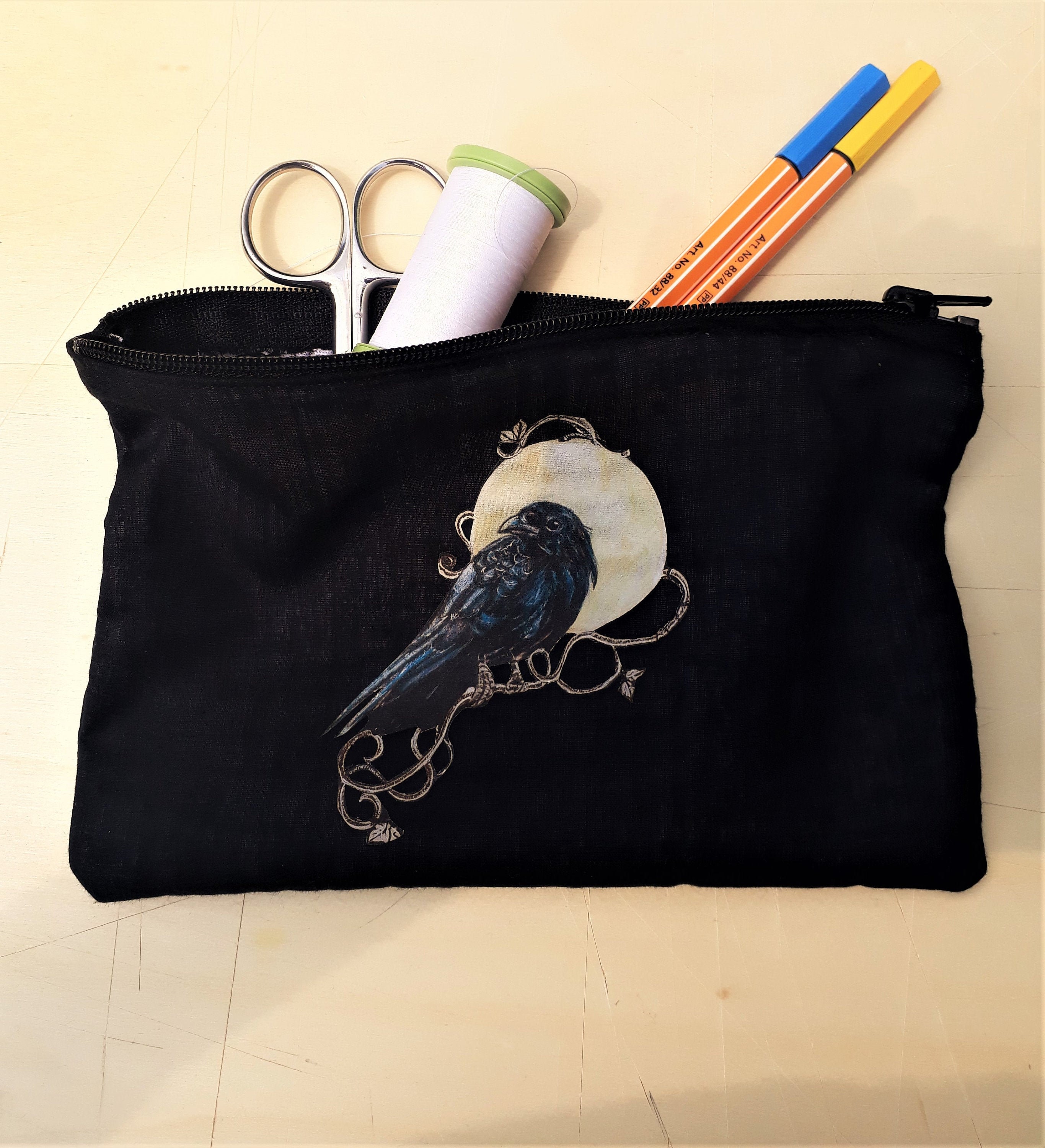 Bolsa con cremallera de tela de