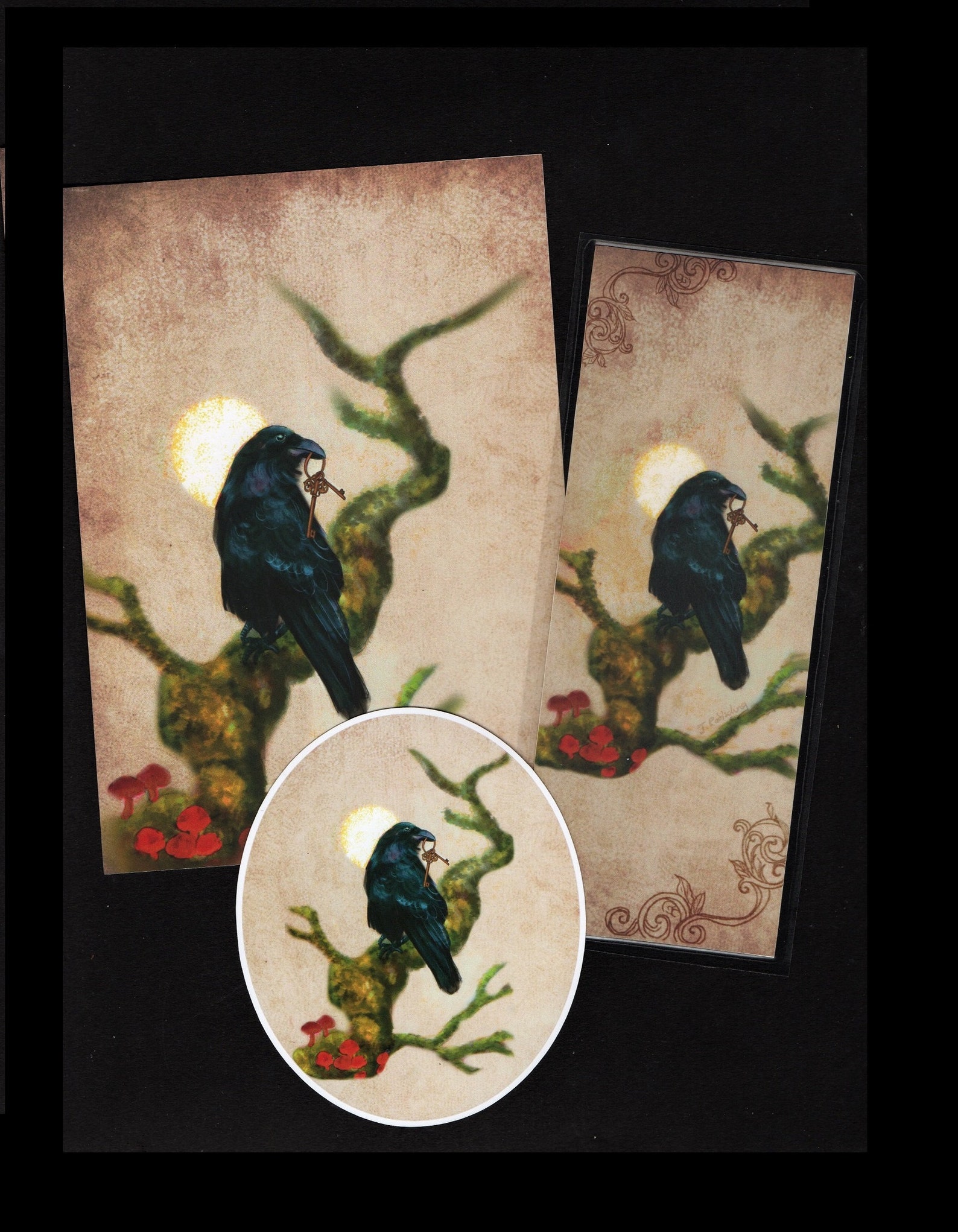 Raven Stationery Set Raven Papercraft Set Raven Print Raven - Etsy