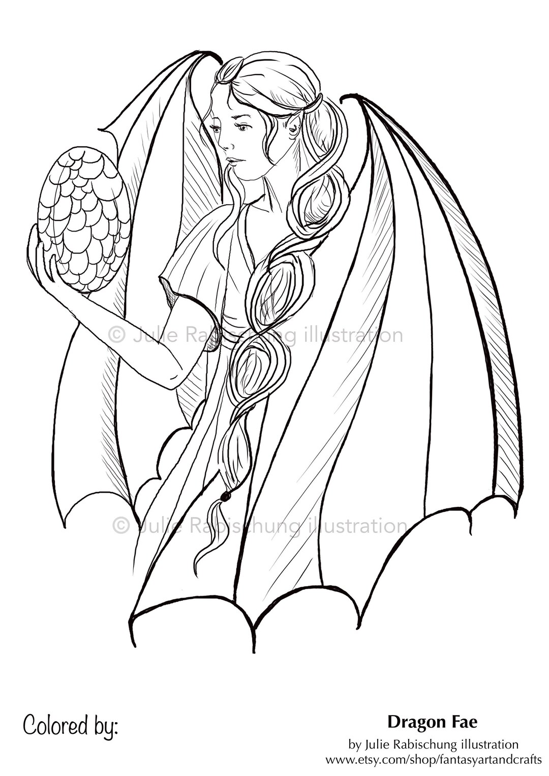 Dragon Fairy Coloring Page Dragon Coloring Pages Fairy and - Etsy