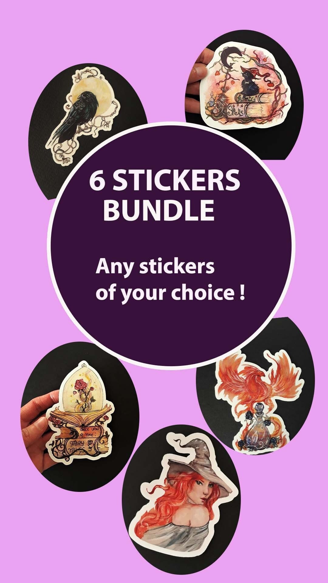 Stickers Bundle, Make Your Own Sticker Bundle, Glossy Vinyl Stickers Bundle, Customizable