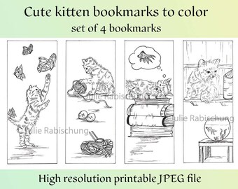 cats bookmarks to color, cute cats bookmarks to color, printable bookmarks to color, cats bookmarks, coloring bookmarks, bookmarks to color