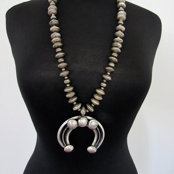 Fantastic Long Heavy One of a Kind Navajo Vintage Custom Made Mercury Dime & Sterling Silver Necklace - RESERVED for SUSAN