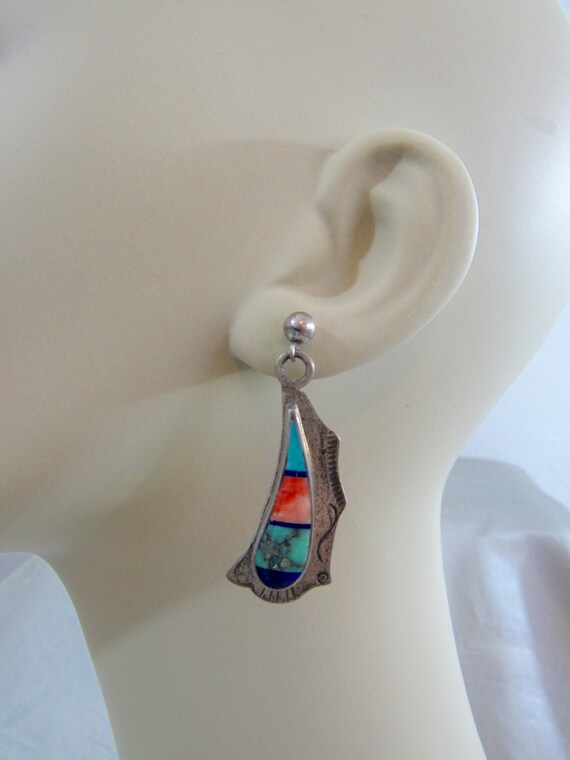 Navajo Signed Sterling Silver and Intricate Multi… - image 8