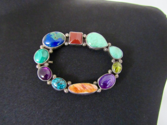 Large, Beautiful, 1980s, Navajo, Multi-Stone & St… - image 1