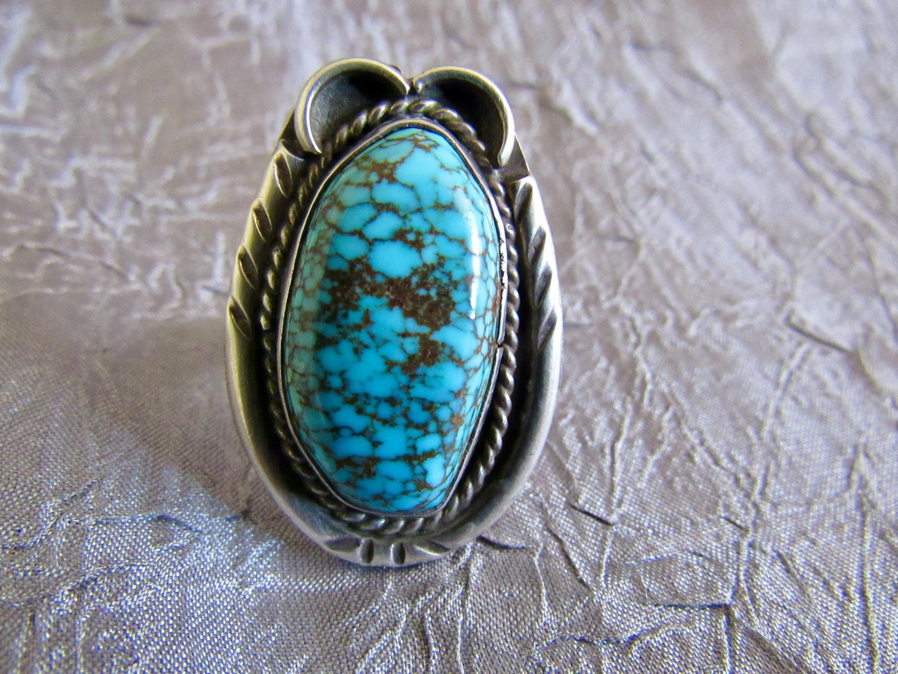 コレクターの遺産から、美しく古いナバホ族のスターリングシルバーと