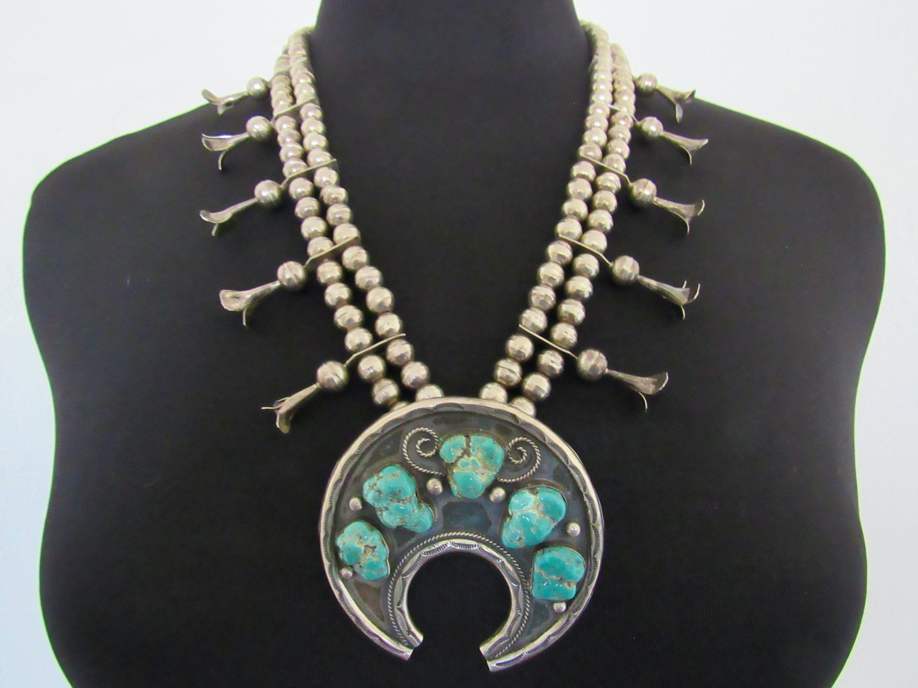 Spiny Shell Squash Blossom Necklace – Silver Eagle Gallery