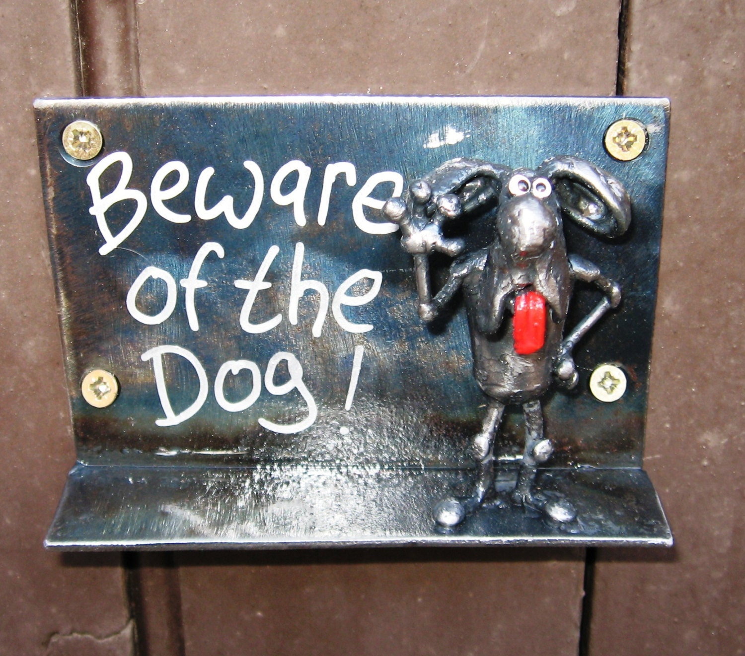 Toutou Porte Plaque Beware Of The Dog Signe Sculpture