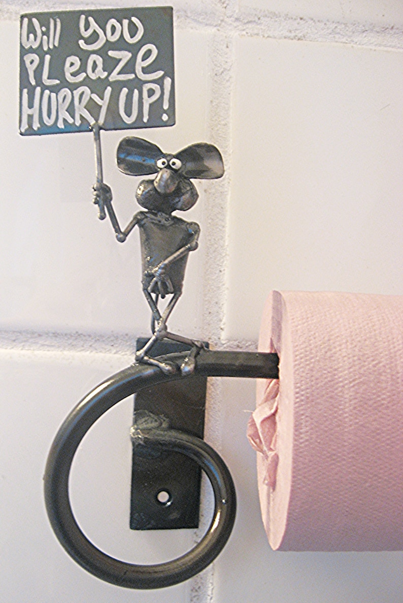 Toilet Paper Holder With Unique and Funny Sculpted Steel Mouse Etsy