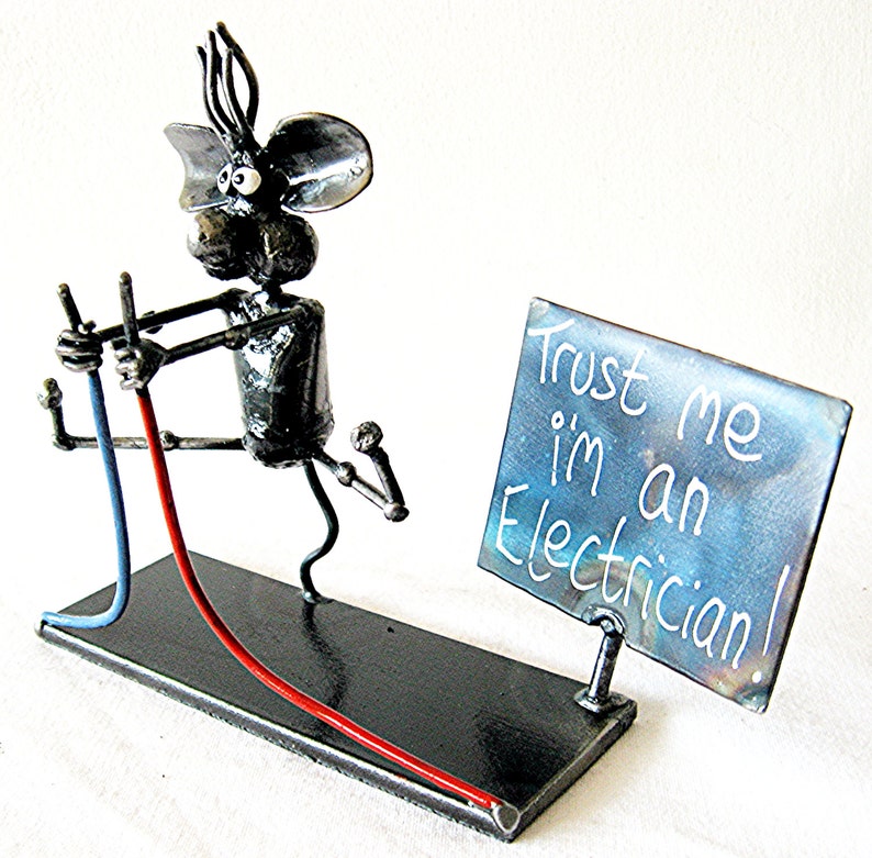 Electrician Mouse Metal Sculpture Trust me i'm an Electrician image 2