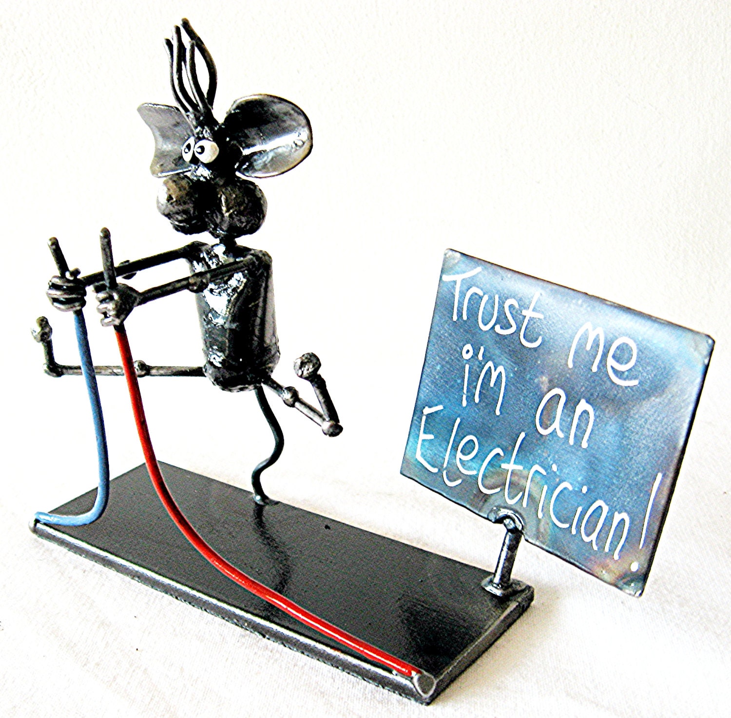 Electrician Mouse Metal Sculpture trust Me I'm an Etsy