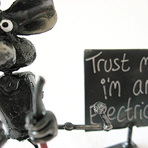 Electrician Mouse Metal Sculpture Trust me i'm an Electrician image 4