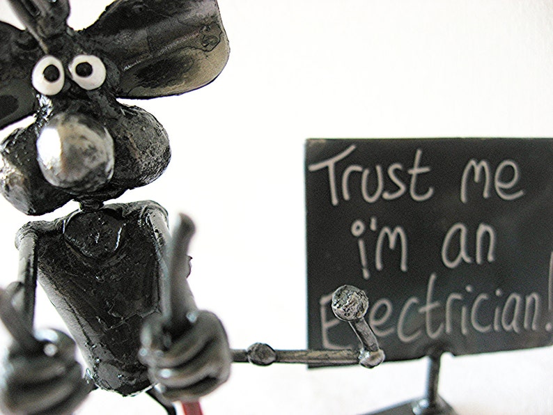 Electrician Mouse Metal Sculpture Trust me i'm an Electrician image 4