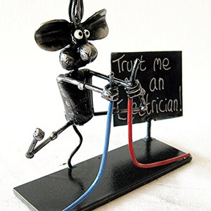 Electrician Mouse Metal Sculpture Trust me i'm an Electrician image 3