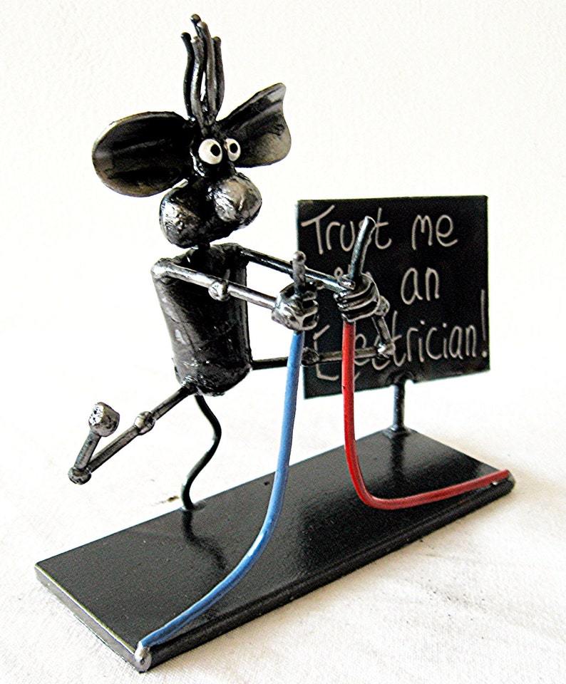 Electrician Mouse Metal Sculpture Trust me i'm an Electrician image 3