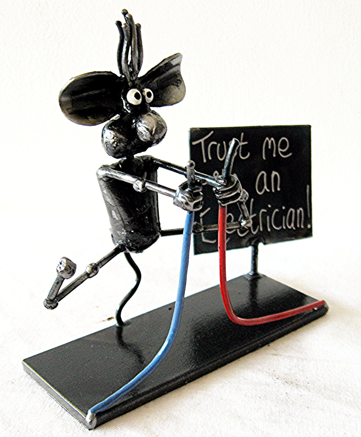 Electrician Mouse Metal Sculpture trust Me I'm an Etsy