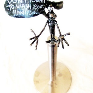 Spare Toilet Roll Holder with Mouse with large hands saying &quot;Don&#39;t Forget To Wash Your Hands&quot;!