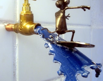 Surfing Mouse Sculpture