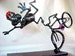 Crashing Cycling Hand Sculpted Steel Mouse Sculpture 