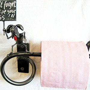Dog Toilet Paper Holder with Dog wiping ass